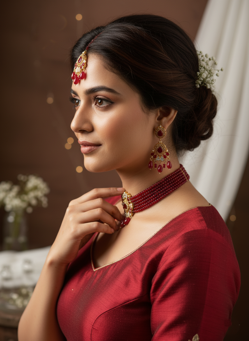 Ruby Raat Choker Set