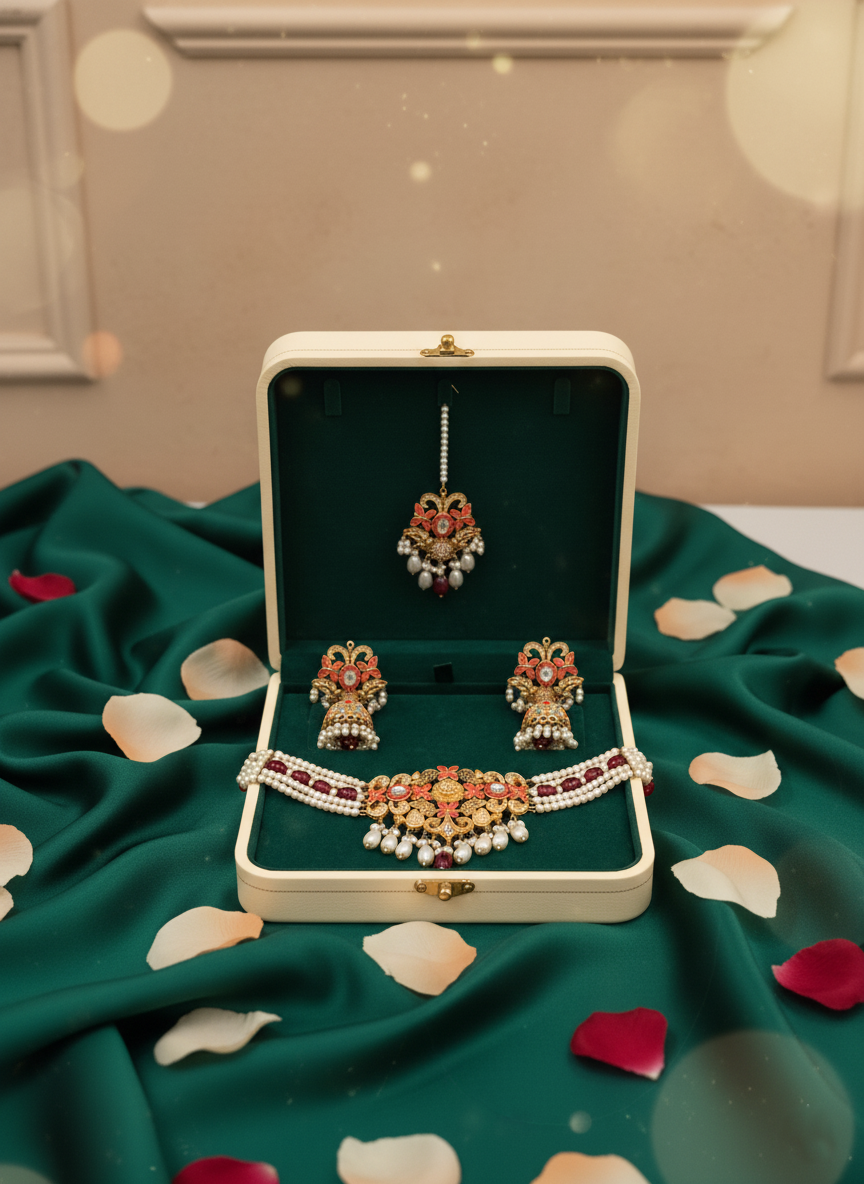 Nauratan Ada Kundan Choker Set