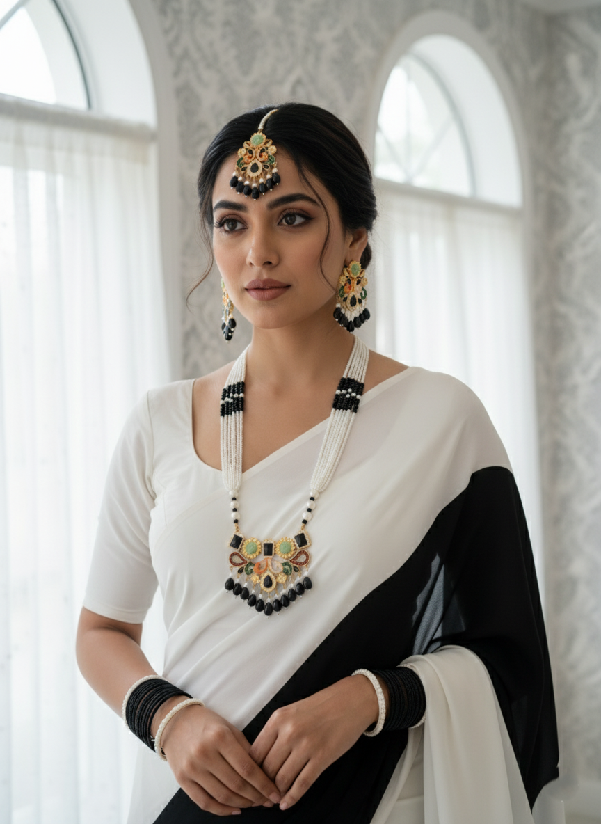 Afsura Multi-Gemstone Pearl Set