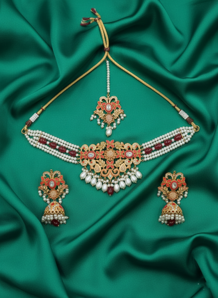 Nauratan Ada Kundan Choker Set