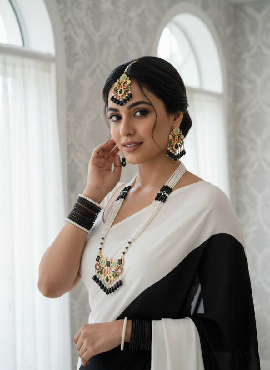 Afsura Multi-Gemstone Pearl Set