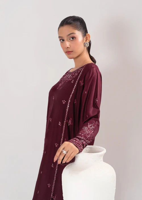 LARA EMBROIDERED 2PCS - PLUM