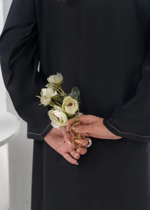 Plane Black Farshi Shalwar 2pcs