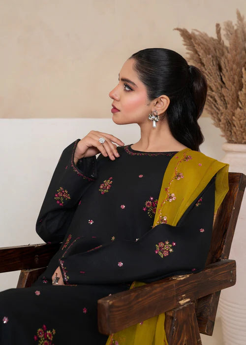 Embroidered cuff detail on the Olive 3-piece formal ensemble.