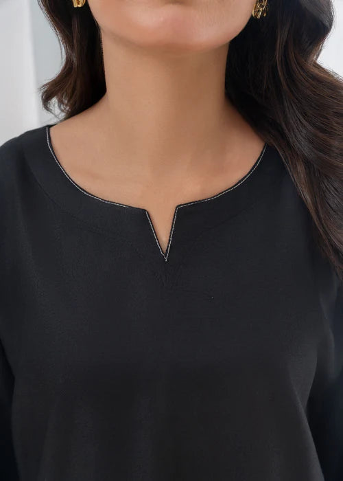 Plane Black Farshi Shalwar 2pcs