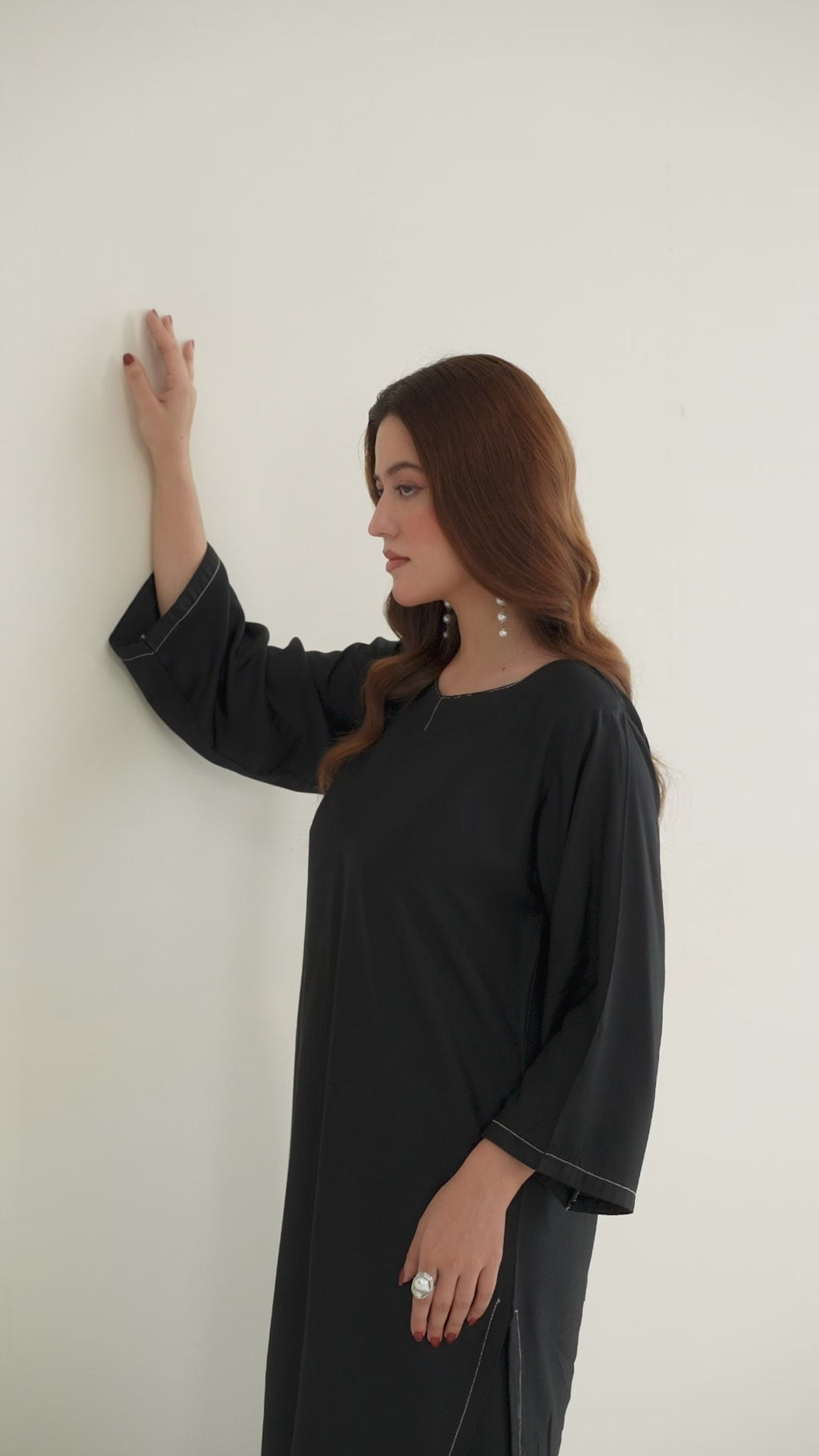 Plane Black Farshi Shalwar 2pcs